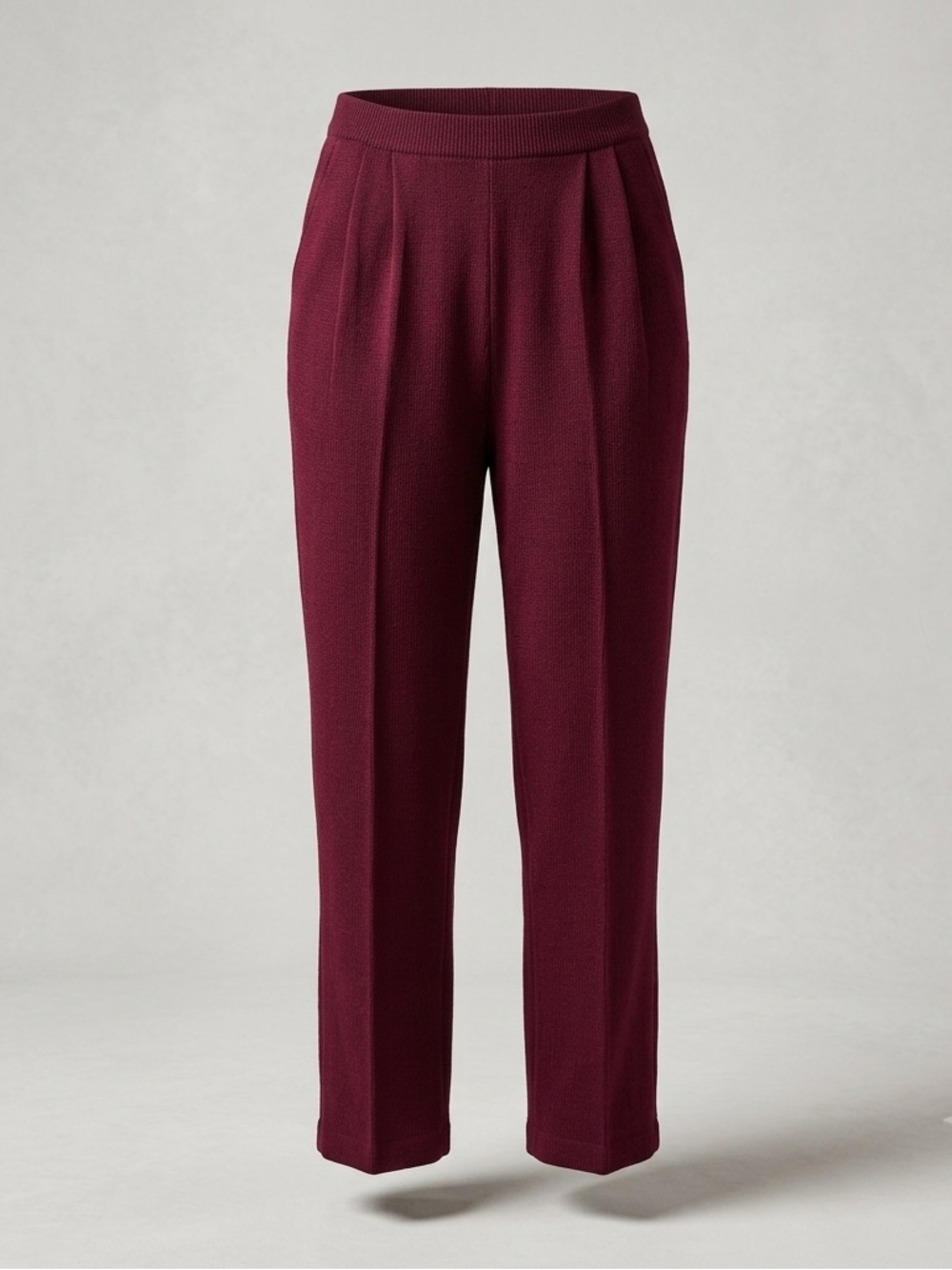 ST JOHN COLLECTION Burgundy Knit Pants Size 2 Straight Leg Santana Career Chic